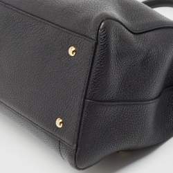 Pre Owned MCM Black Leather Double Zip Satchel