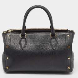 Pre Owned MCM Black Leather Double Zip Satchel