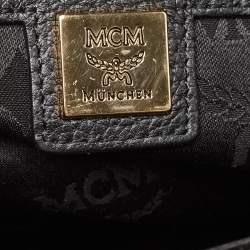 Pre Owned MCM Black Leather Double Zip Satchel