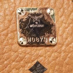 MCM Cognac Visetos Coated Canvas and Leather Mini Studded Stark-Bebe Boo Backpack