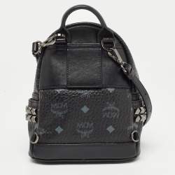 MCM Black Visetos Coated Canvas and Leather X-Mini Stark Bebe Boo Backpack