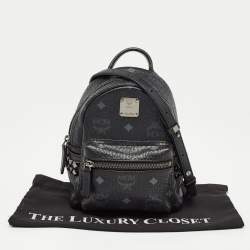 MCM Black Visetos Coated Canvas and Leather X-Mini Stark Bebe Boo Backpack