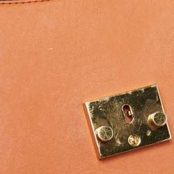 MCM Cognac Visetos Coated Canvas and Leather Medium Tracy Satchel