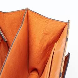 MCM Cognac Visetos Coated Canvas and Leather Medium Tracy Satchel