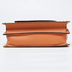 MCM Cognac Visetos Coated Canvas and Leather Medium Tracy Satchel
