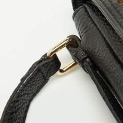 Pre Owned MCM Black Leather Studded Flap Crossbody Bag