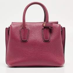 MCM Dark Red Leather Mini Milla Tote