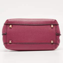 MCM Dark Red Leather Mini Milla Tote