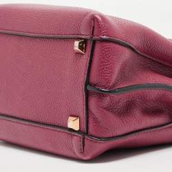 MCM Dark Red Leather Mini Milla Tote