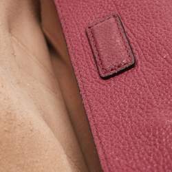 MCM Dark Red Leather Mini Milla Tote