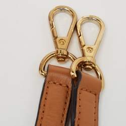 MCM Cognac Visetos Coated Canvas and Leather Berlin Box Bag