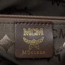 MCM Brown/Beige Visetos Canvas and Leather Shopper Tote