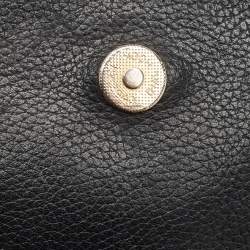 MCM Black Leather Studded Flap Backpack