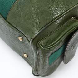 MCM Green Leather Double Pocket Bag