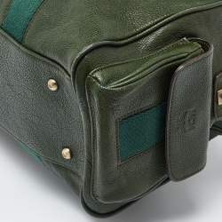 MCM Green Leather Double Pocket Bag