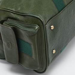 MCM Green Leather Double Pocket Bag