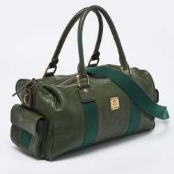 MCM Green Leather Double Pocket Bag