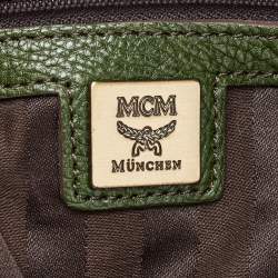 MCM Green Leather Double Pocket Bag
