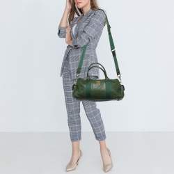 MCM Green Leather Double Pocket Bag