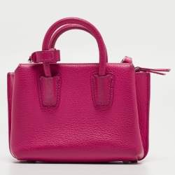 MCM Pink Leather Mini Milla Tote