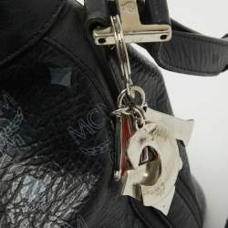 MCM Black Visetos Coated Canvas and Leather Drawstring Bucket Bag