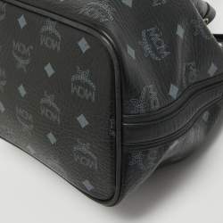 MCM Black Visetos Coated Canvas and Leather Drawstring Bucket Bag