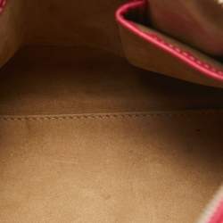 MCM Pink/White Visetos Coated Canvas and Leather Charm Boston Bag
