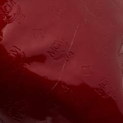 MCM Dark Red Visetos Patent Leather Tote