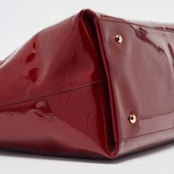 MCM Dark Red Visetos Patent Leather Tote