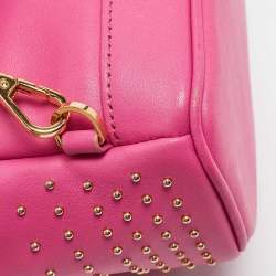 MCM Dark Pink Leather Mini Studded Stark Backpack