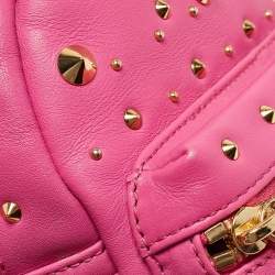 MCM Dark Pink Leather Mini Studded Stark Backpack