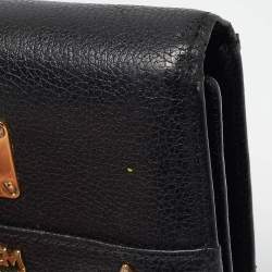 MCM Black Leather Studded Trifold Compact Wallet