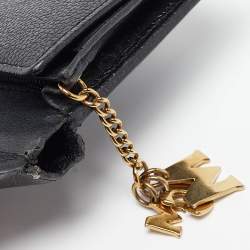 MCM Black Leather Studded Trifold Compact Wallet