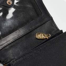 MCM Black Leather Studded Trifold Compact Wallet