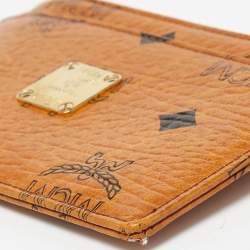 MCM Cognac Visetos Coated Canvas Zip Card Holder