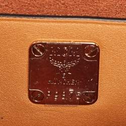 MCM Cognac Visetos Coated Canvas and Leather Berlin Box Bag