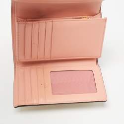 MCM Beige/Peach Visetos Coated Canvas and Leather  Trifold Wallet