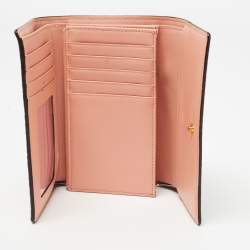 MCM Beige/Peach Visetos Coated Canvas and Leather  Trifold Wallet