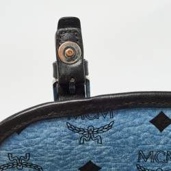 MCM Blue/Black Visetos Coated Canvas and Leather Crossbody Bag