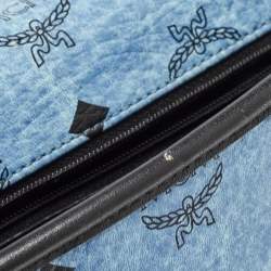 MCM Blue/Black Visetos Coated Canvas and Leather Crossbody Bag