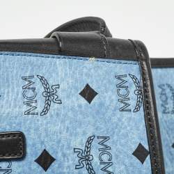 MCM Blue/Black Visetos Coated Canvas and Leather Crossbody Bag