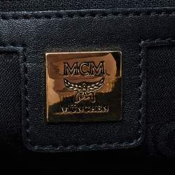 MCM Black Patent Leather Zip Satchel