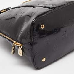 MCM Black Patent Leather Zip Satchel
