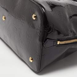 MCM Black Patent Leather Zip Satchel