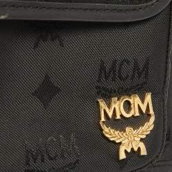 MCM Black Nylon and Leather Drawstring Backpack