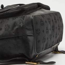 MCM Black Nylon and Leather Drawstring Backpack