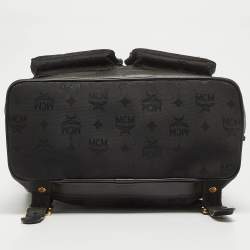 MCM Black Nylon and Leather Drawstring Backpack