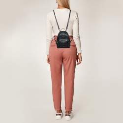 MCM Black Visetos Coated Canvas and Leather Mini Studded Stark-Bebe Boo Backpack