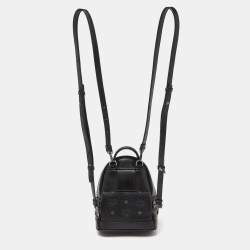 MCM Black Visetos Coated Canvas and Leather Mini Studded Stark-Bebe Boo Backpack