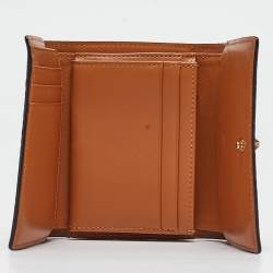 MCM Cognac Visetos Coated Canvas Studded Trifold Wallet